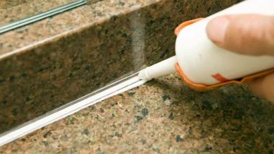 caulking granite countertop seam